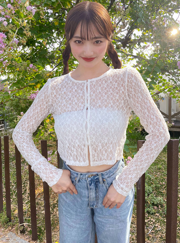 <預訂> JP 蕾絲短開胸外套｜三色入