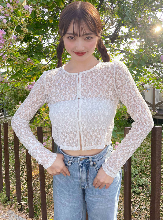 <預訂> JP 蕾絲短開胸外套｜三色入