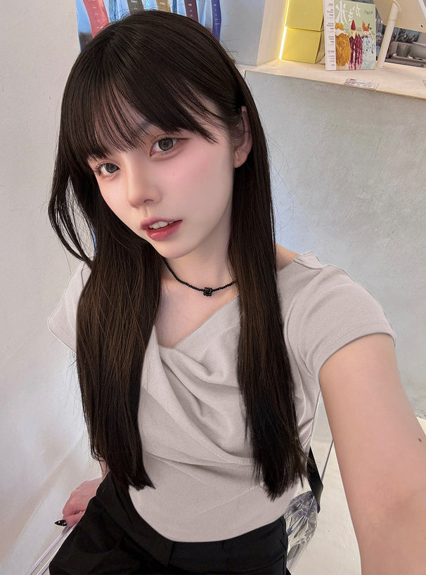 <預訂> JP 短版垂褶上衣 | 十二色入