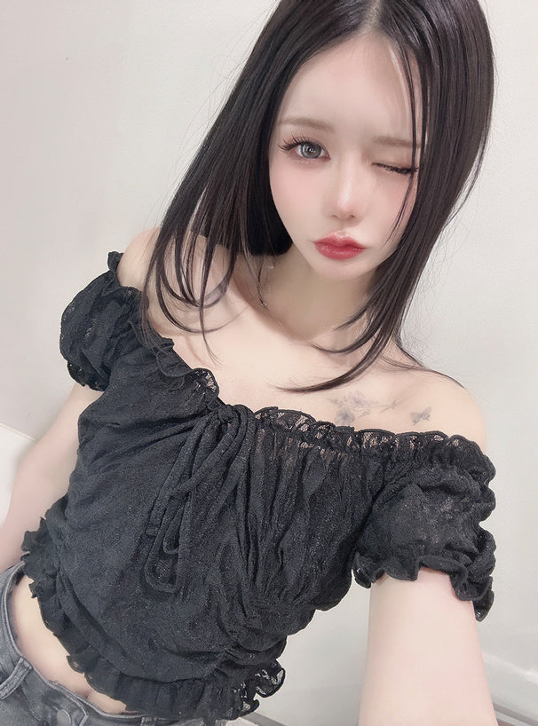 <預訂> JP 2-Ways蕾絲泡泡袖襯衫｜四色入