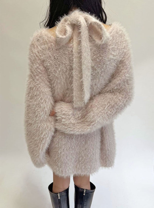 <預訂> 羽毛針織上衣+頸帶兩件套裝｜兩色入