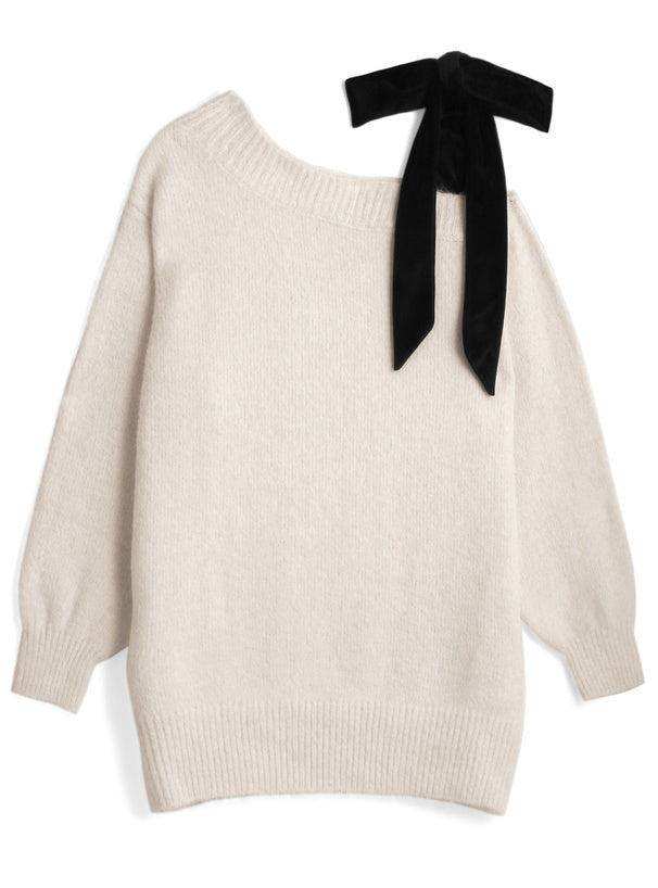 <預訂> JP 日本大人氣♡ 單肩天鵝絨絲帶針織迷你連身OPs裙｜四色入