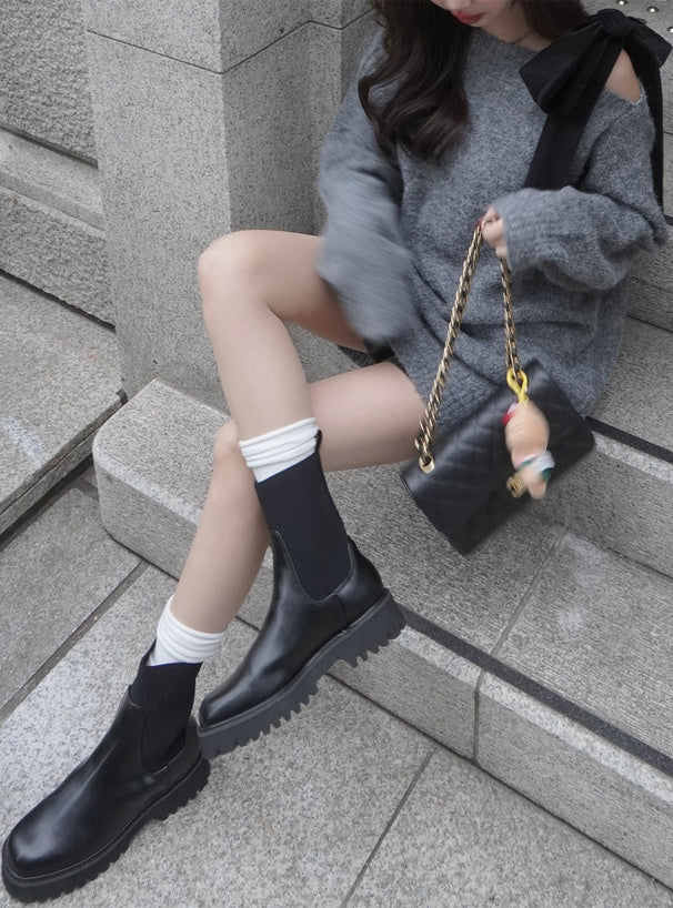 <預訂> JP 日本大人氣♡ 單肩天鵝絨絲帶針織迷你連身OPs裙｜四色入