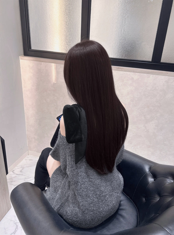 <預訂> JP 日本大人氣♡ 單肩天鵝絨絲帶針織迷你連身OPs裙｜四色入