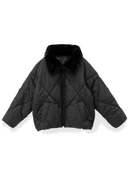 <預訂> 雙向毛領絎縫羽絨外套｜兩色入