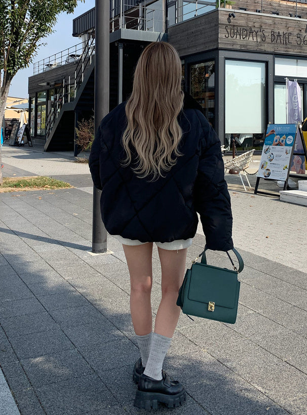 <預訂> 雙向毛領絎縫羽絨外套｜兩色入