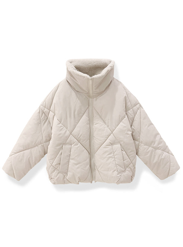 <預訂> 雙向毛領絎縫羽絨外套｜兩色入