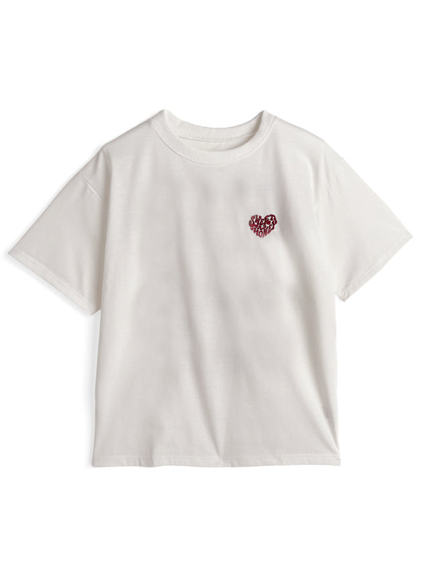 <預訂> JP 心型logo印花兔子刺繡Tee | 兩色入