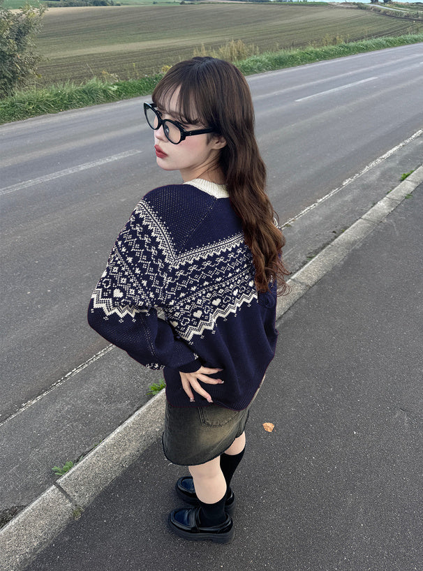 <預訂> 日本人氣! 北歐風針織上衣｜兩色入