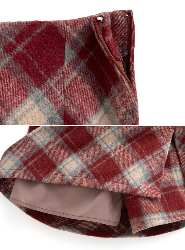 <預訂> J節日感紋格紋迷你裙(含內搭)| 兩色入