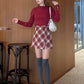 <預訂> J節日感紋格紋迷你裙(含內搭)| 兩色入
