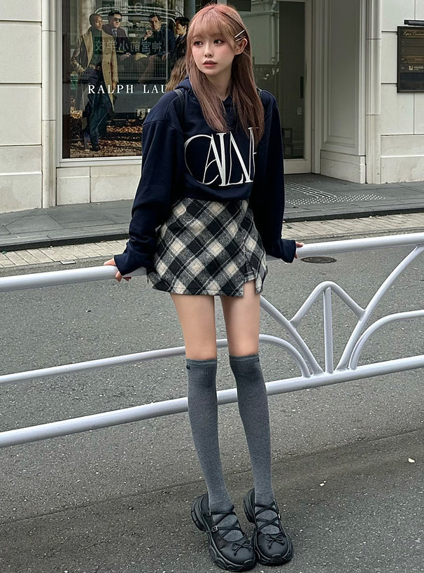 <預訂> J節日感紋格紋迷你裙(含內搭)| 兩色入