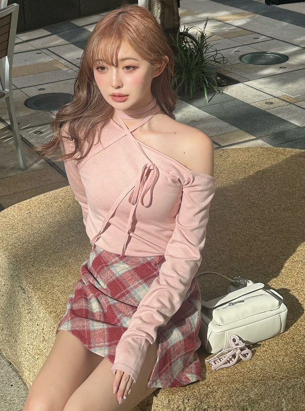 <預訂> J節日感紋格紋迷你裙(含內搭)| 兩色入