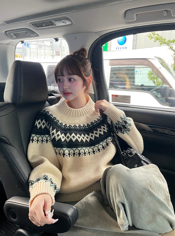 <預訂> JP ILLIT MOKA同款🐰北歐菱形針織上衣｜四色入