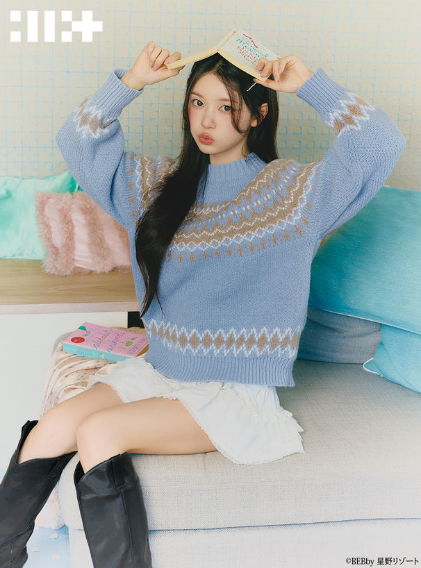 <預訂> JP ILLIT MOKA同款🐰北歐菱形針織上衣｜四色入