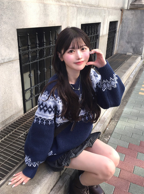 <預訂> JP ILLIT MOKA同款🐰北歐菱形針織上衣｜四色入