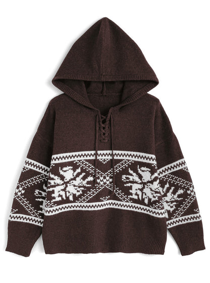 <預訂> 北歐風繫帶針織連帽上衣｜三色入