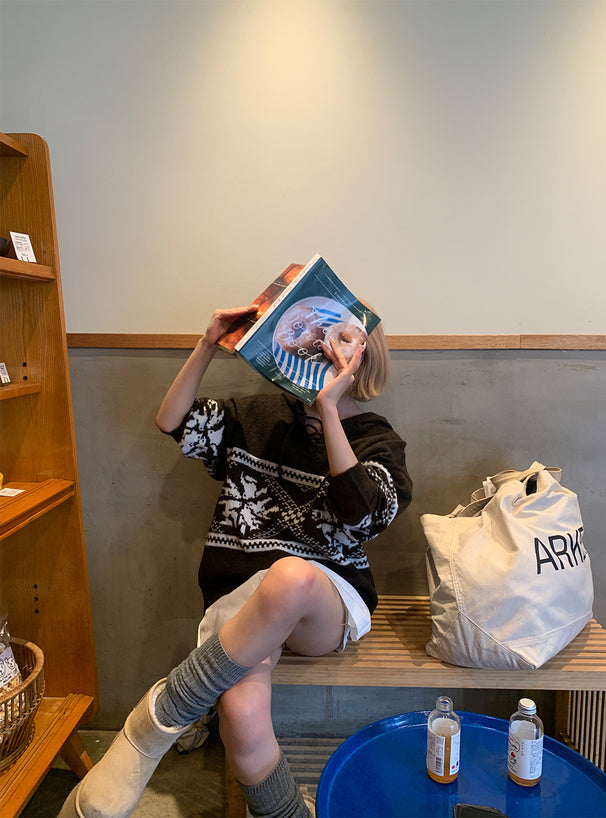 <預訂> 北歐風繫帶針織連帽上衣｜三色入