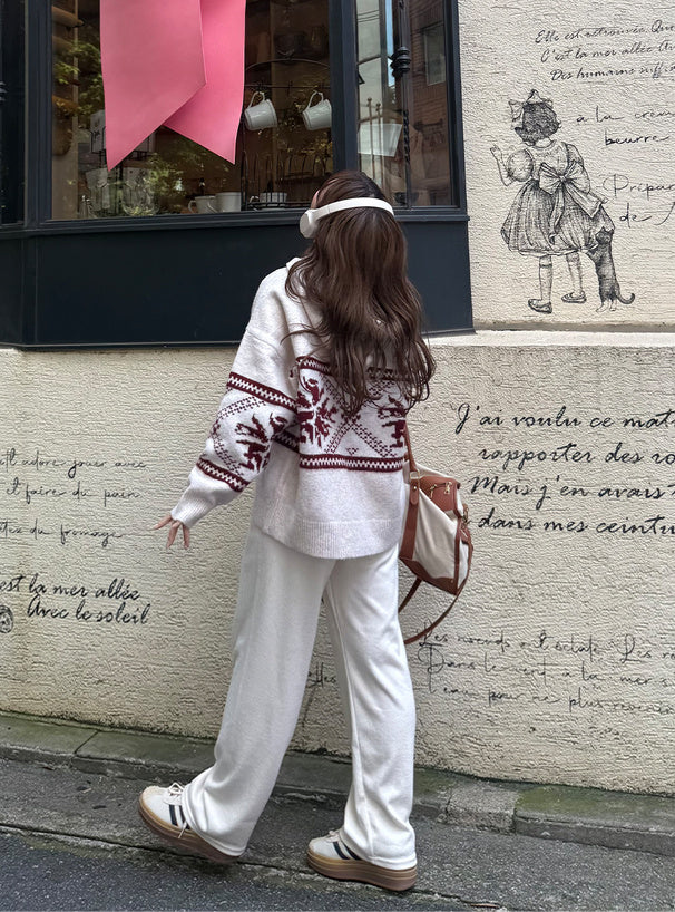 <預訂> 北歐風繫帶針織連帽上衣｜三色入