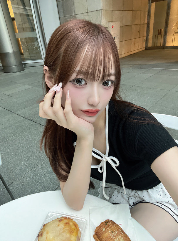 <預訂> JP 雙色滾邊羅紋上衣