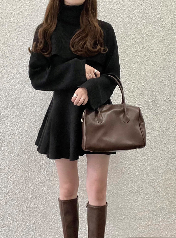 <現貨> 高領喇叭袖羅紋針織上衣｜四色入