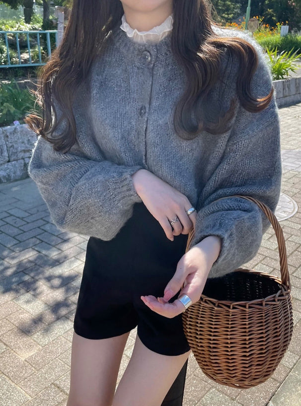 <預訂> JP 百搭易襯！落肩馬海毛針織開胸外套｜四色入