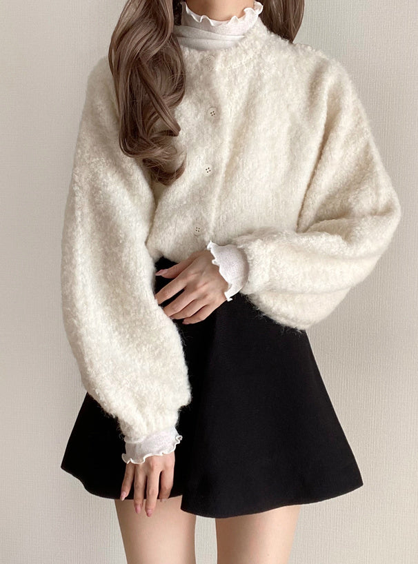 <預訂> JP 百搭易襯！落肩馬海毛針織開胸外套｜四色入