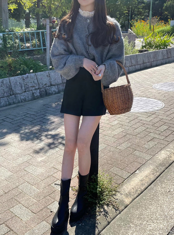 <預訂> JP 百搭易襯！落肩馬海毛針織開胸外套｜四色入