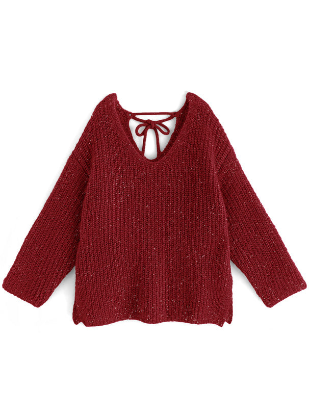 <現貨> BlingBling後綁帶毛茸茸針織上衣