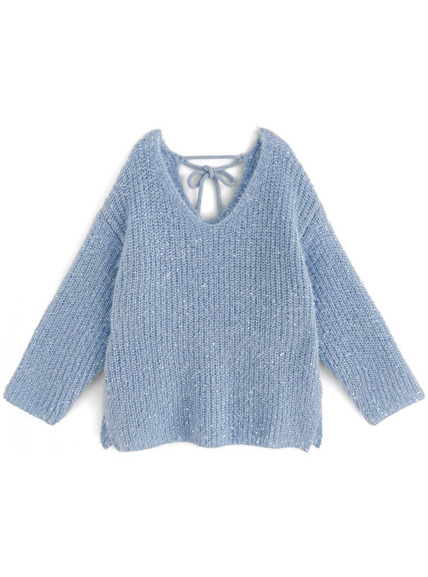 <現貨> BlingBling後綁帶毛茸茸針織上衣