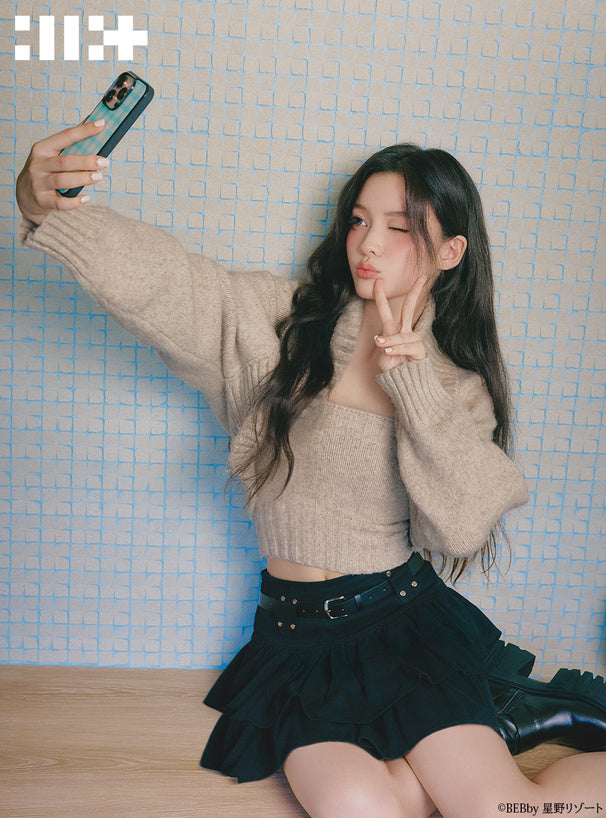 <預訂> JP ILLIT IROHA同款🐰短上衣與露肩針織兩件套裝｜四色入