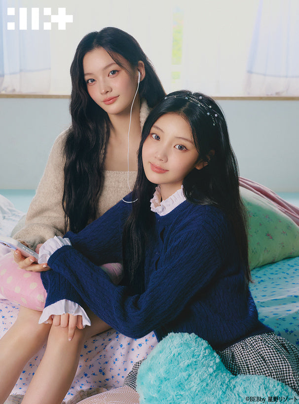 <預訂> JP ILLIT IROHA同款🐰短上衣與露肩針織兩件套裝｜四色入