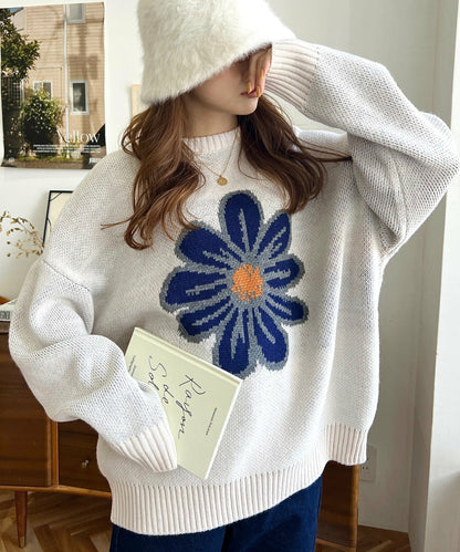 <預訂> 日牌MM 花卉提花針織上衣｜四色入