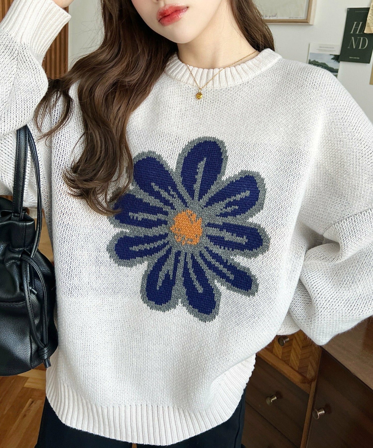 <預訂> 日牌MM 花卉提花針織上衣｜四色入