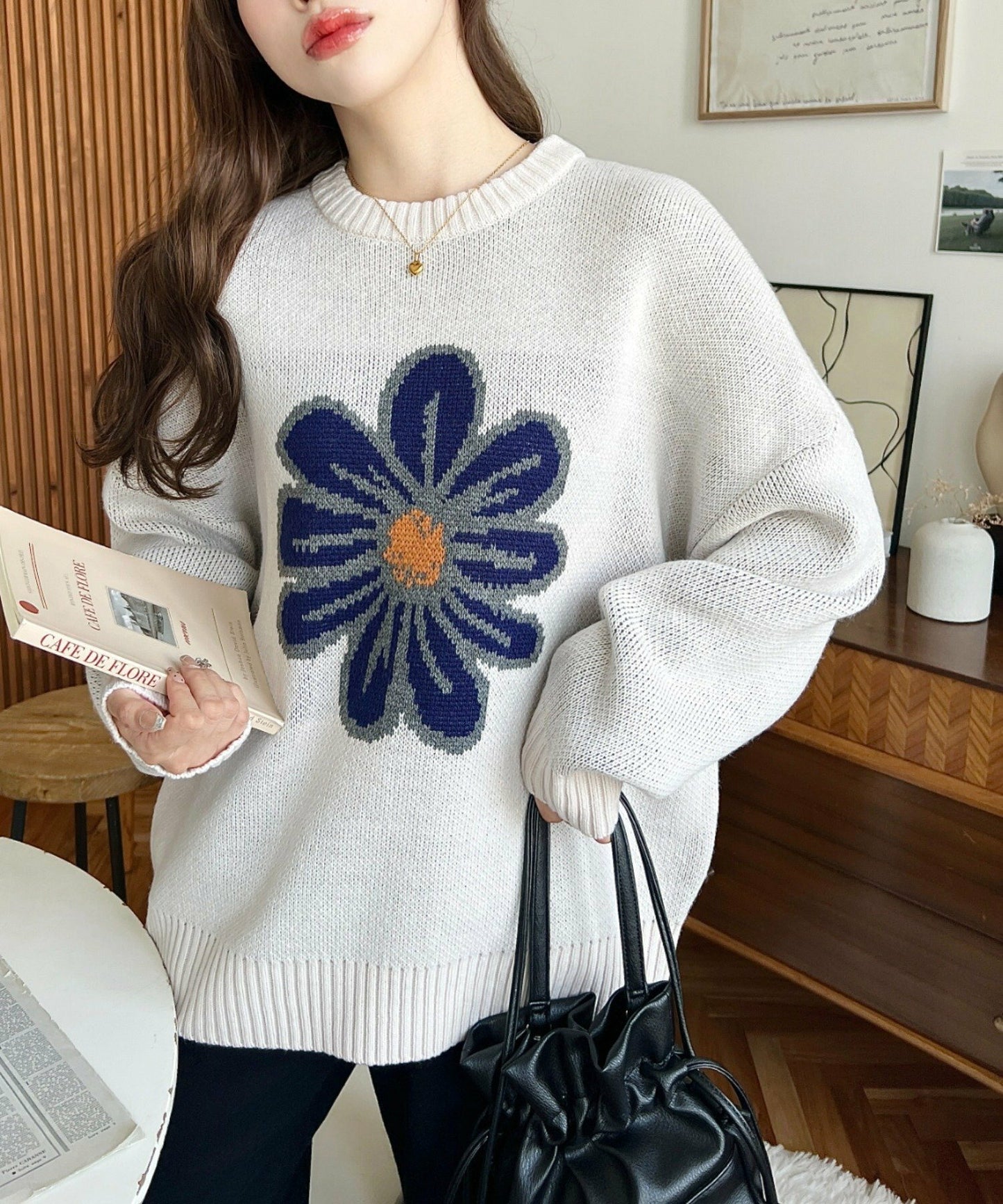 <預訂> 日牌MM 花卉提花針織上衣｜四色入