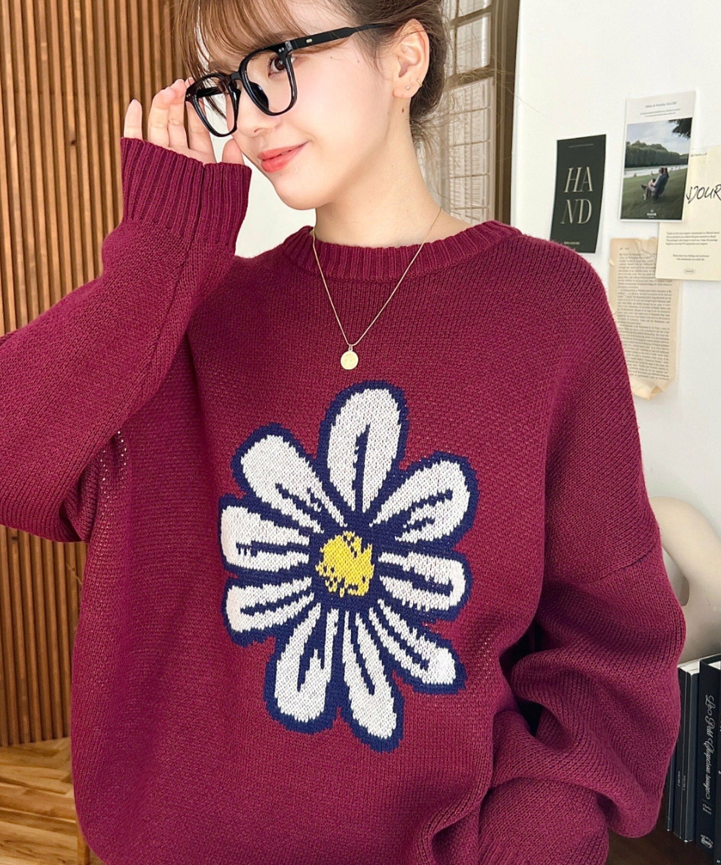 <預訂> 日牌MM 花卉提花針織上衣｜四色入