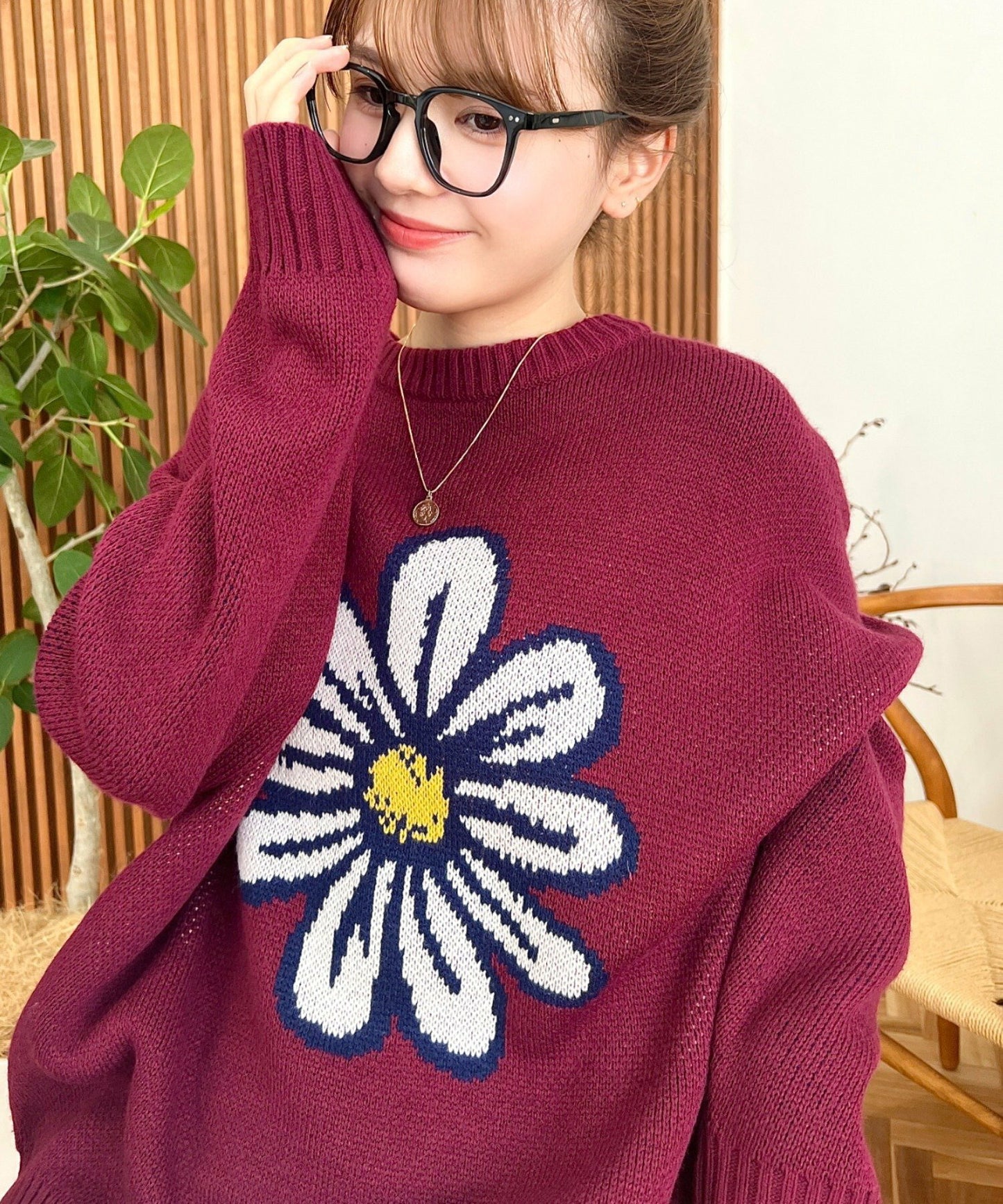 <預訂> 日牌MM 花卉提花針織上衣｜四色入