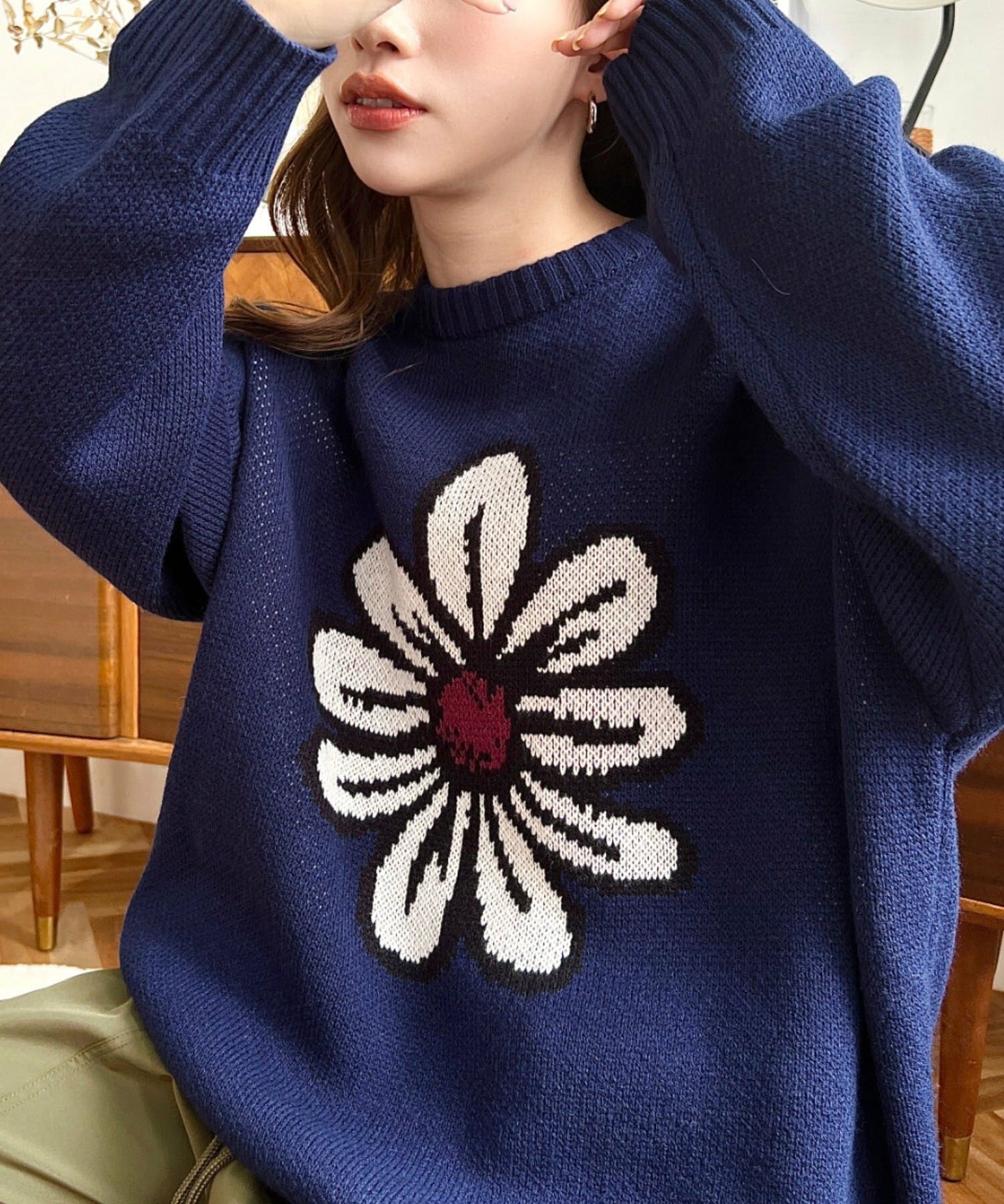 <預訂> 日牌MM 花卉提花針織上衣｜四色入