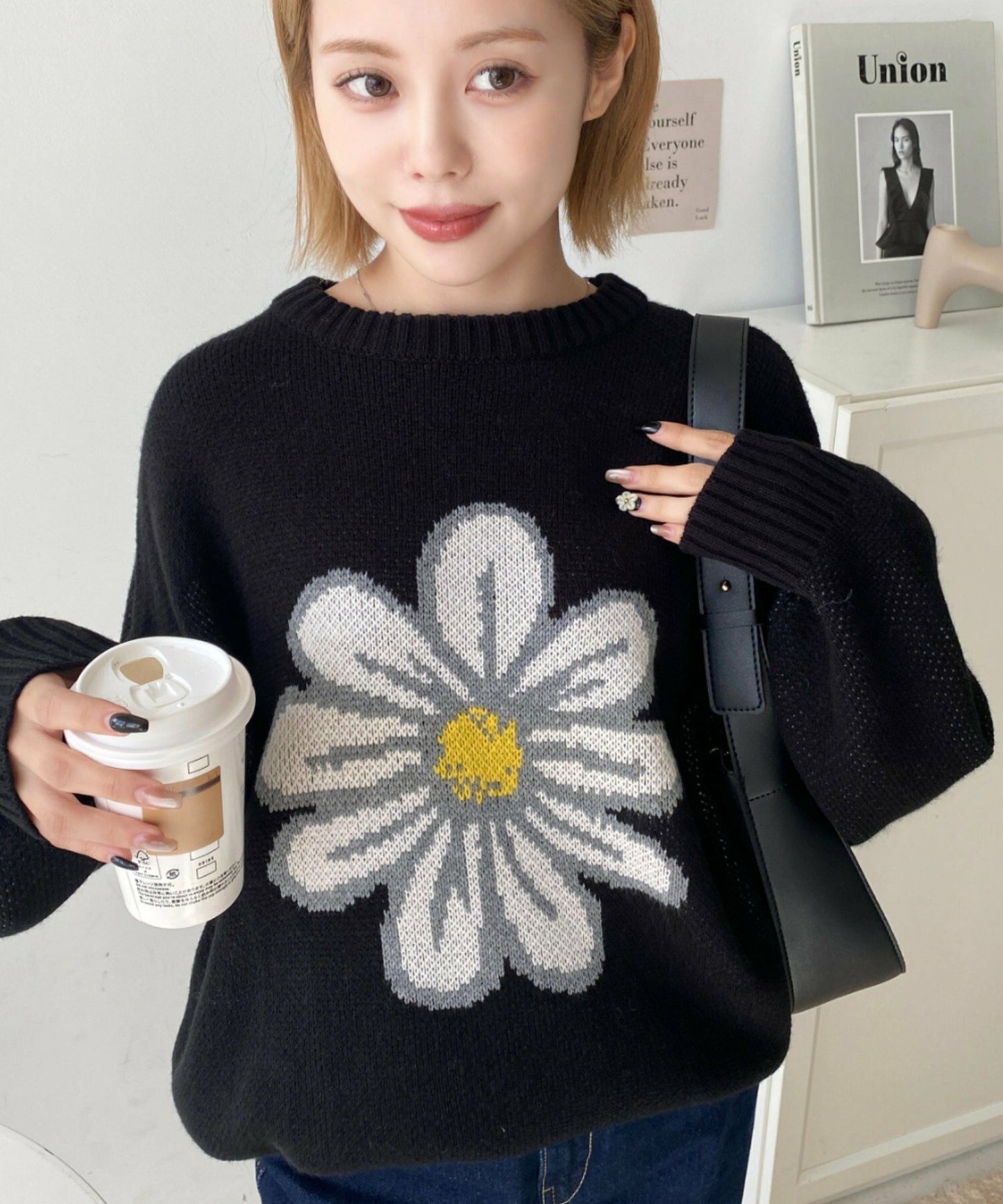 <預訂> 日牌MM 花卉提花針織上衣｜四色入