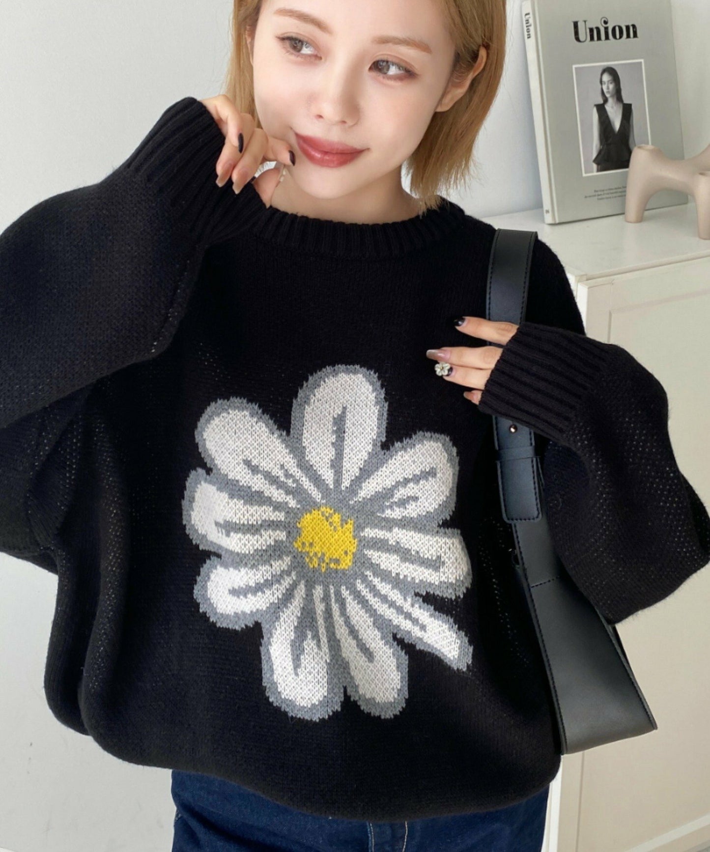 <預訂> 日牌MM 花卉提花針織上衣｜四色入