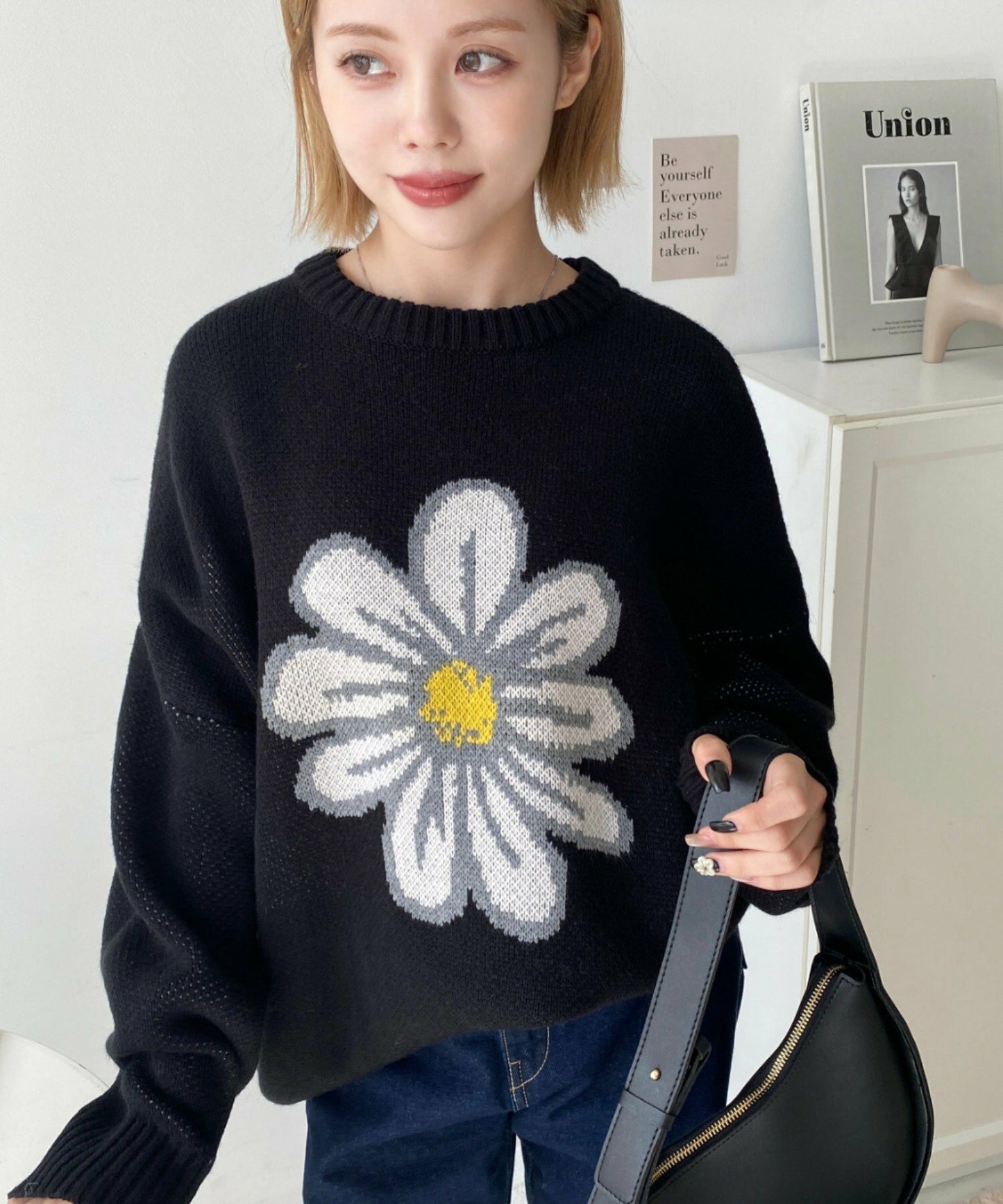 <預訂> 日牌MM 花卉提花針織上衣｜四色入