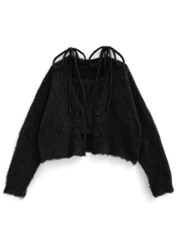 <預訂> 吊帶衫+毛絨針織外套兩件套裝｜四色入