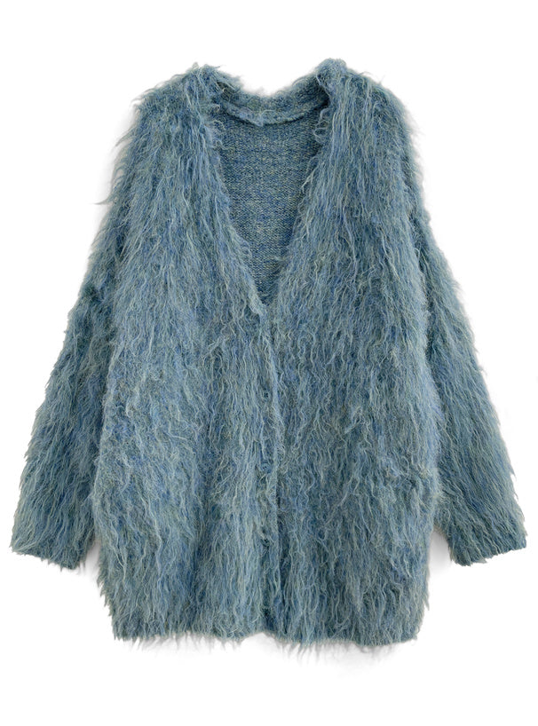 <預訂> JP 羊毛混紡長版毛絨針織開胸外套｜五色入