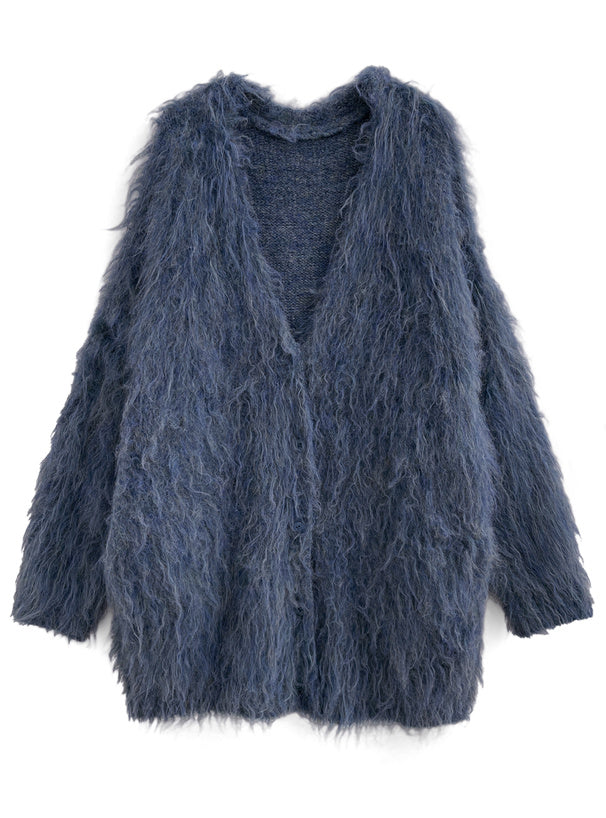 <預訂> JP 羊毛混紡長版毛絨針織開胸外套｜五色入