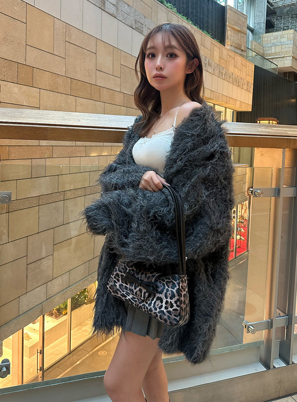 <預訂> JP 羊毛混紡長版毛絨針織開胸外套｜五色入