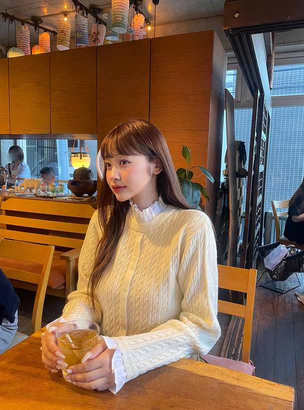 <預訂> JP ILLIT WONHEE同款🐰荷葉邊多層針織上衣｜六色入