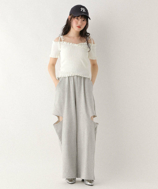 <預訂> 高質日牌Heather限時降價！露肩交叉針織短袖上衣｜兩色入