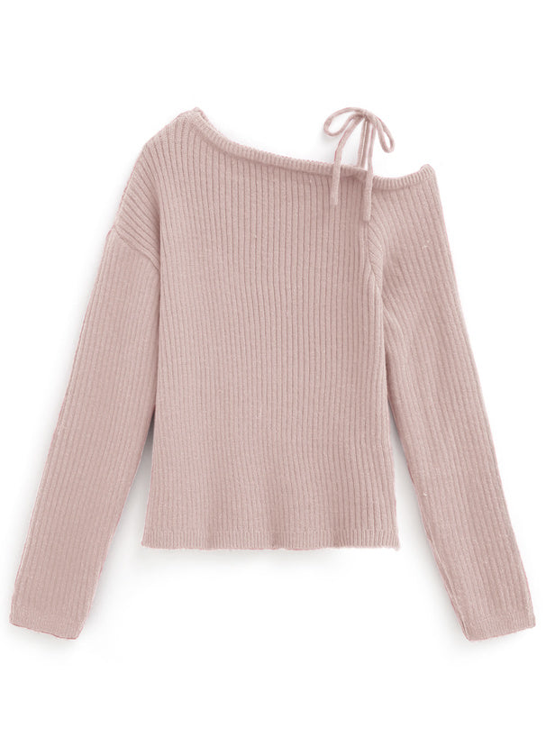 <預訂> 單肩羅紋針織上衣｜五色入