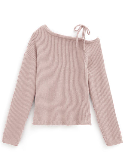 <預訂> 單肩羅紋針織上衣｜五色入