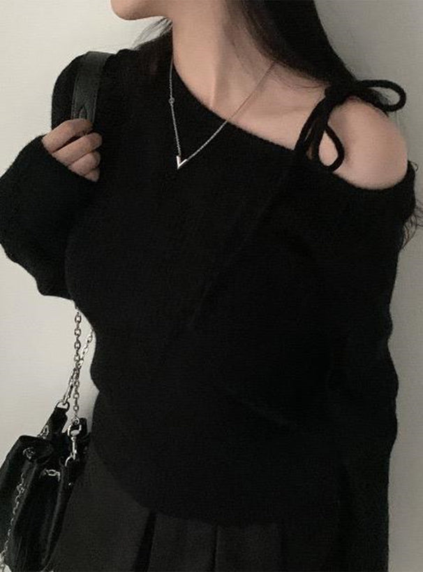 <預訂> 單肩羅紋針織上衣｜五色入